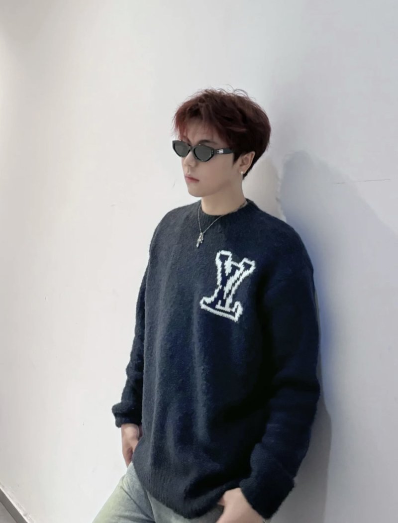 Louis Vuitton LV Logo Charcoal Crewneck Sweater