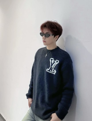 Louis Vuitton LV Logo Charcoal Crewneck Sweater