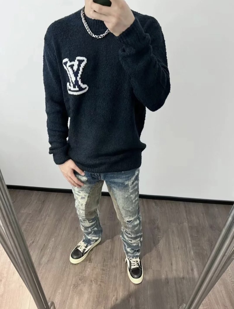 Louis Vuitton LV Logo Charcoal Crewneck Sweater view