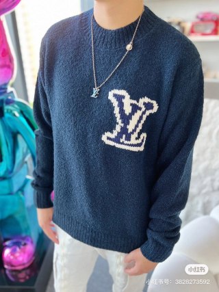 Louis Vuitton LV Logo Charcoal Crewneck Sweater view 4