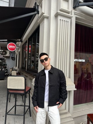 Black Quilted Overshirt Jacket