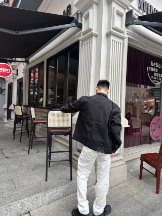 Black Quilted Overshirt Jacket view 5