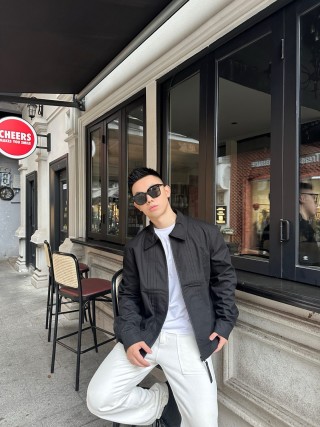 Black Quilted Overshirt Jacket view 6