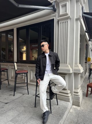 Black Quilted Overshirt Jacket view 8