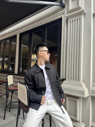 Black Quilted Overshirt Jacket view 9