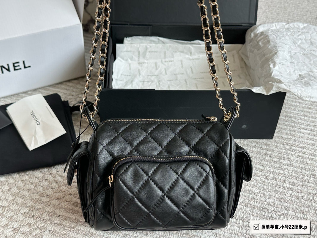 Chanel Black Quilted Camera Crossbody Bag 22cm view