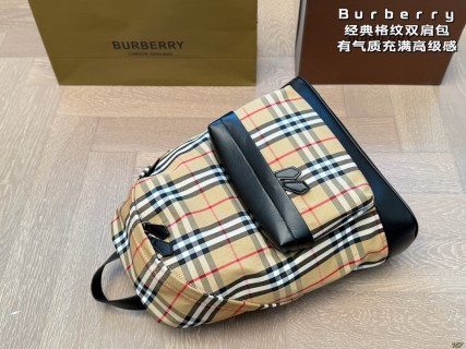 Burberry Classic Check Backpack - Beige/Black view 6