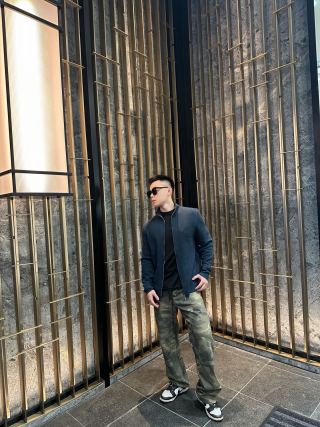 Stone Island Navy Zip Knit Cardigan Jacket
