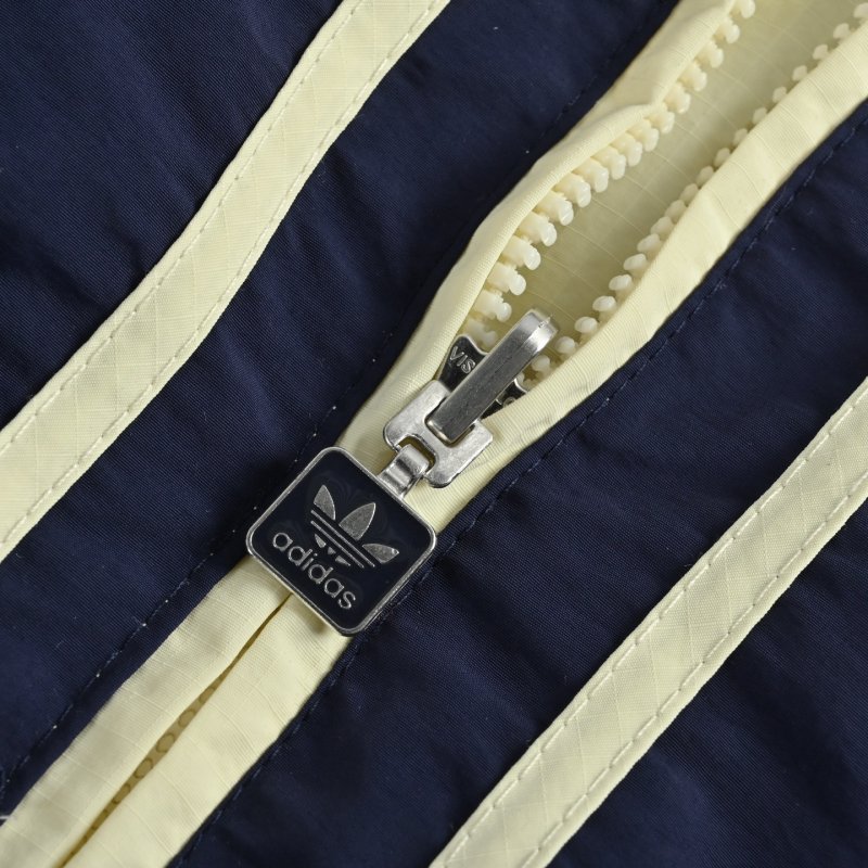 Adidas Cream Navy Red Stripe Puffer Jacket view