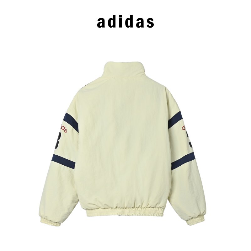 Adidas Cream Navy Red Stripe Puffer Jacket view