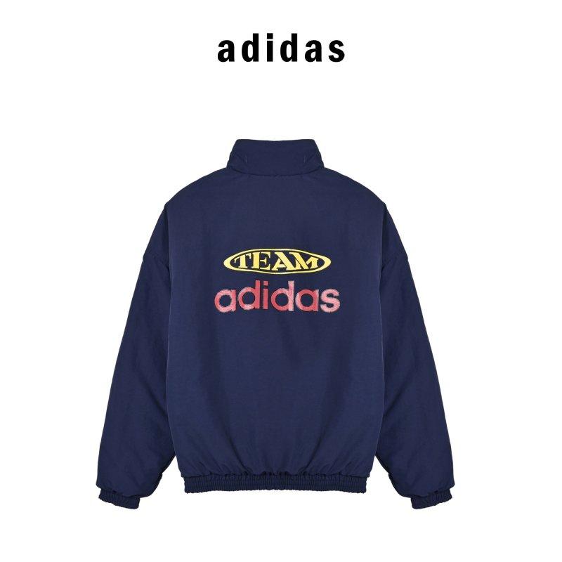 Adidas Cream Navy Red Stripe Puffer Jacket view