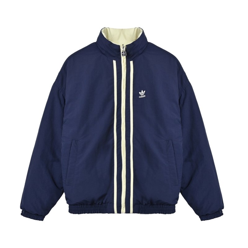 Adidas Cream Navy Red Stripe Puffer Jacket view