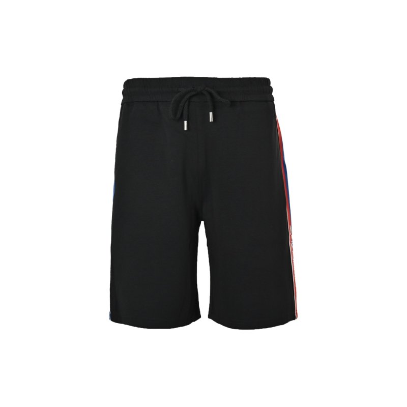 Black Polo Shirt with Striped Shorts Set view
