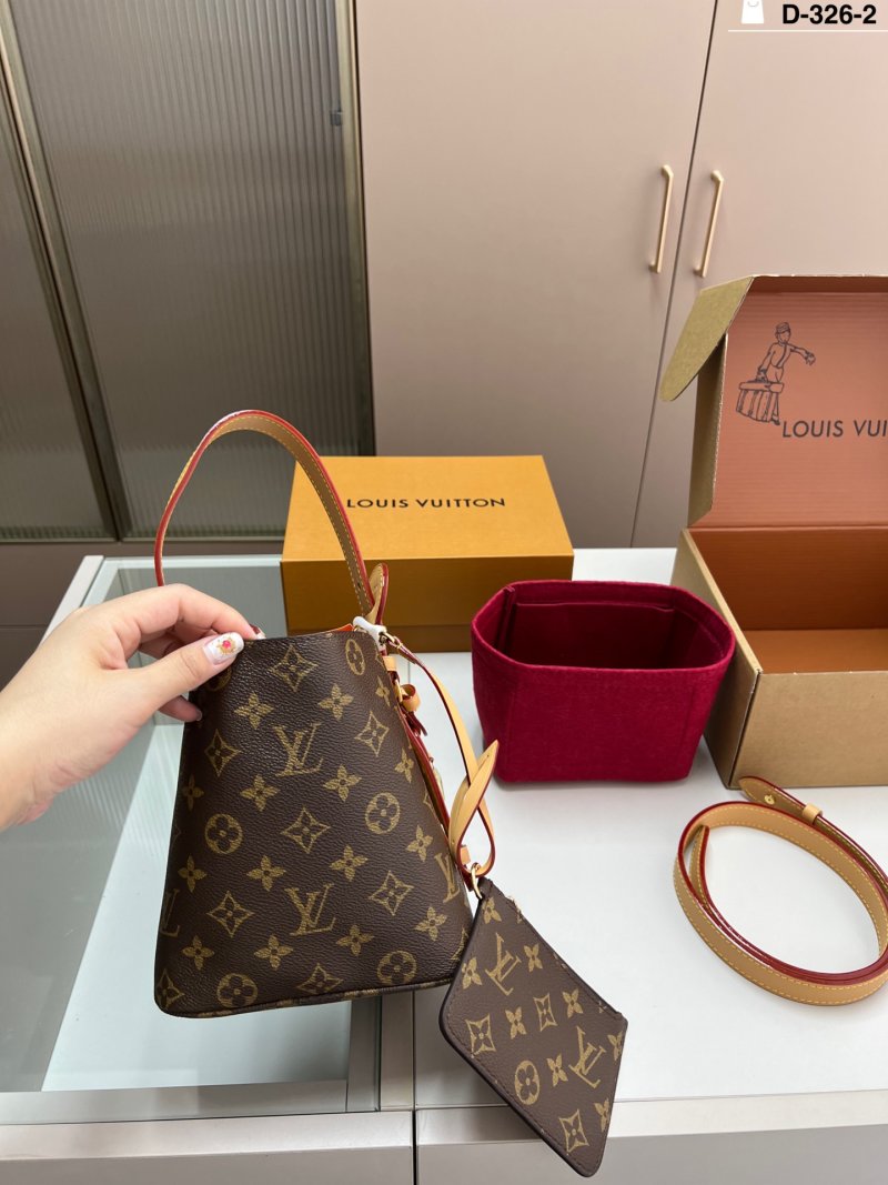 Louis Vuitton Monogram Bucket Bag - Tan Handle view