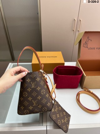 Louis Vuitton Monogram Bucket Bag - Tan Handle view 2