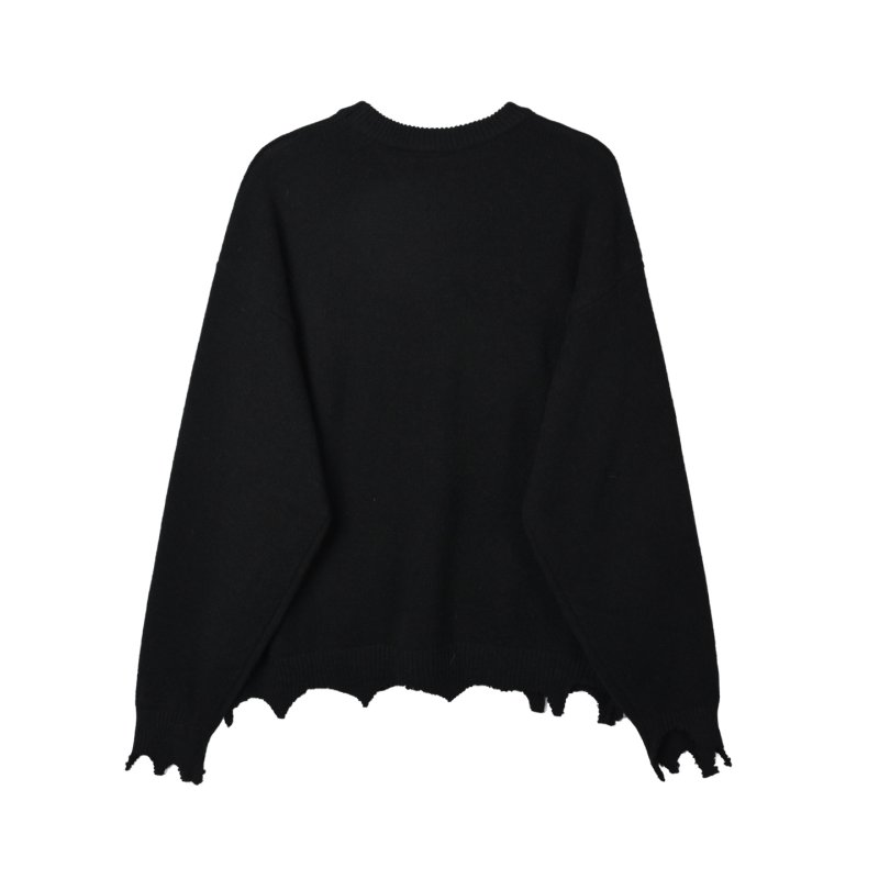 Saint Michael KLF Collaboration Distressed Wool Sweater Black view