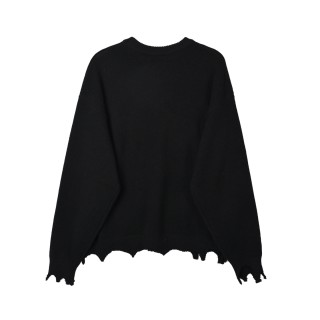 Saint Michael KLF Collaboration Distressed Wool Sweater Black view 4