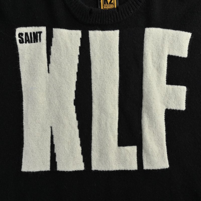 Saint Michael KLF Collaboration Distressed Wool Sweater Black view