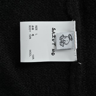 Saint Michael KLF Collaboration Distressed Wool Sweater Black view 9