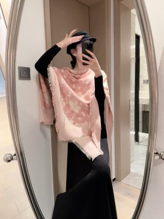 Louis Vuitton x Monogram Cerise Black Square Scarf view 6