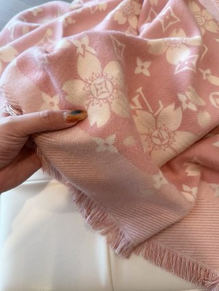 Louis Vuitton x Monogram Cerise Black Square Scarf view 8