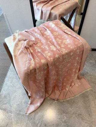 Louis Vuitton x Monogram Cerise Black Square Scarf view 9