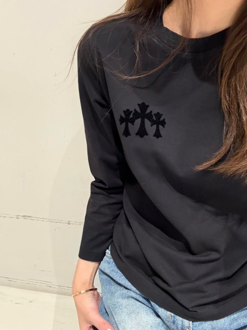 Chrome Hearts Triple Cross Black Long Sleeve T-Shirt