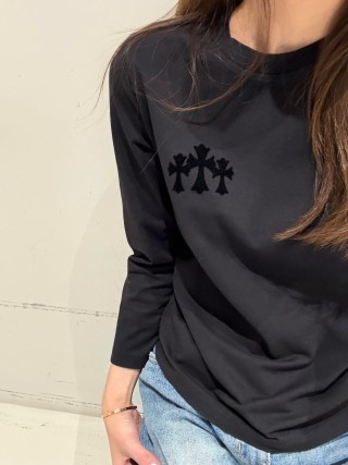 Chrome Hearts Triple Cross Black Long Sleeve T-Shirt