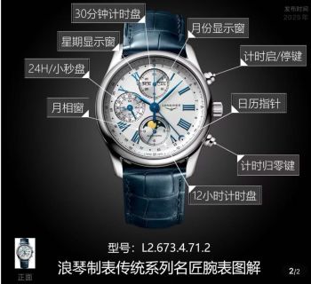 Longines Master Collection Moon Phase Black Dial 42mm view 2