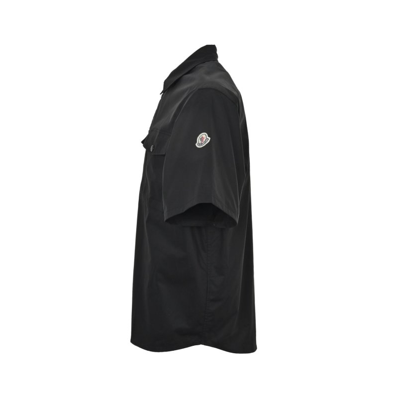 Black Utility Overshirt with Dual Chest Pockets view