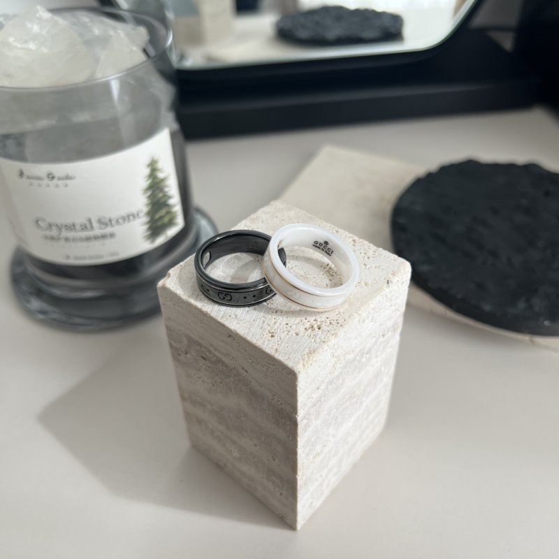 Gucci Icon GG Ceramic Ring - Black & White view