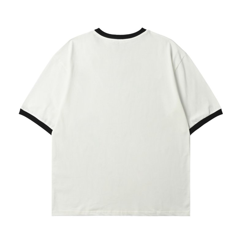 Miu Miu 24SS Embroidered Logo Contrast T-Shirt Cream view