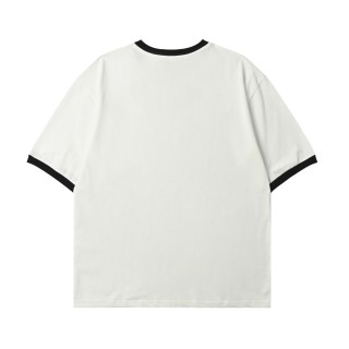 Miu Miu 24SS Embroidered Logo Contrast T-Shirt Cream view 4