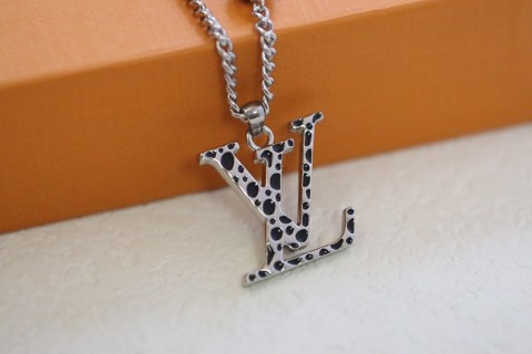 Louis Vuitton LV Pumpkin Letter Charm Necklace Silver view 5