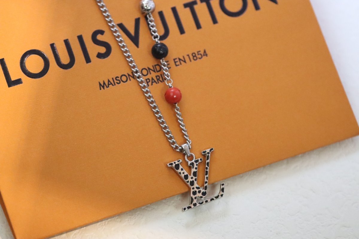 Louis Vuitton LV Pumpkin Letter Charm Necklace Silver view