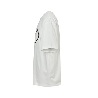White Short Sleeve T-Shirt with Black Graphic Print view 8
