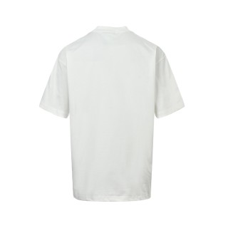 White Short Sleeve T-Shirt with Black Graphic Print view 9