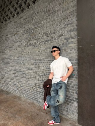 Chrome Hearts Cross Distressed Light Blue Denim Jeans view 8