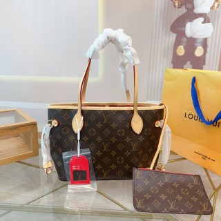 Louis Vuitton Neverfull Shopping Tote Bag Monogram Canvas