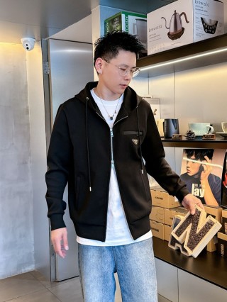 Stone Island Black Hooded Zip Jacket view 2