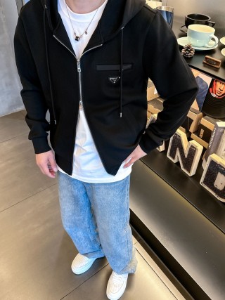 Stone Island Black Hooded Zip Jacket view 7