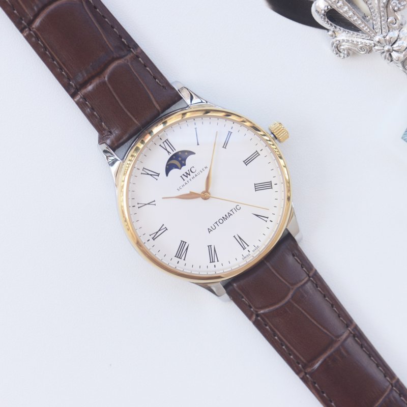 IWC Schaffhausen Automatic Moonphase Watch - Silver/Navy view