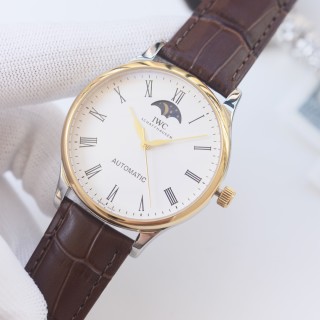 IWC Schaffhausen Automatic Moonphase Watch - Silver/Navy view 6