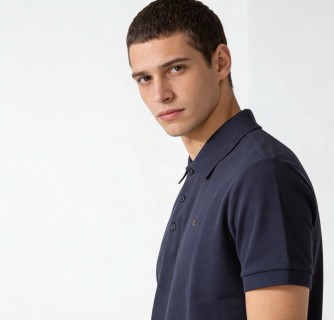 Burberry Navy Polo Shirt view 4