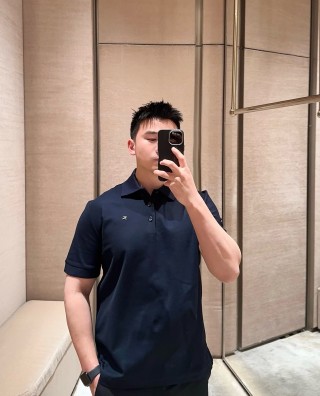 Burberry Navy Polo Shirt view 5