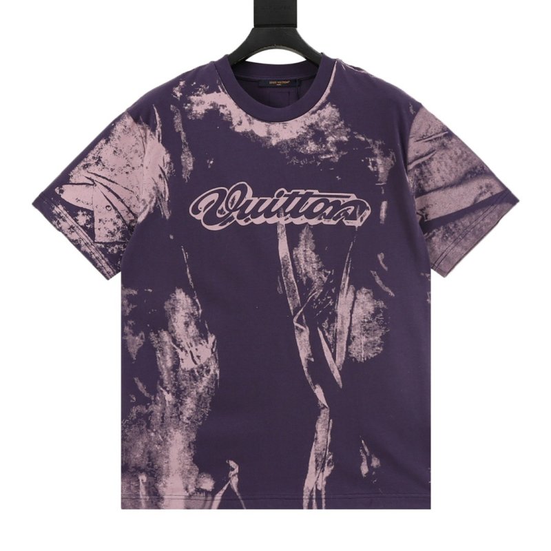 Vintage Tie-Dye Distressed Short Sleeve T-Shirt Navy view
