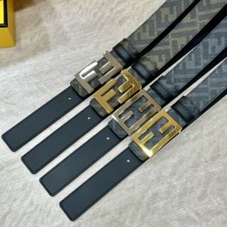 Fendi FF Logo Black Leather Belt 3.0cm view 9