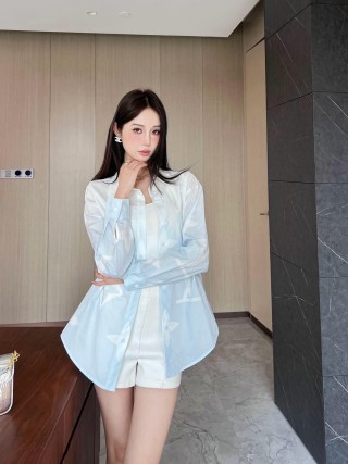 White Oversized Long Sleeve Button-Up Shirt view 8