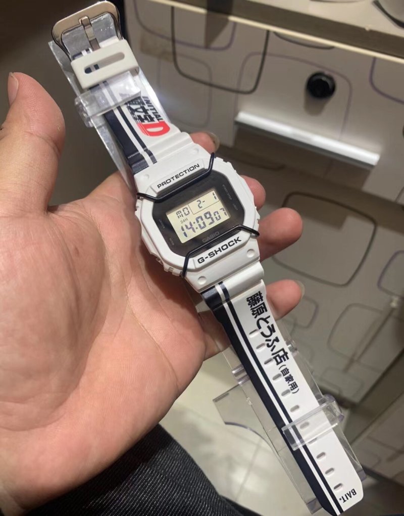 Casio G-Shock DW5600 Initial D Square Digital Watch White view