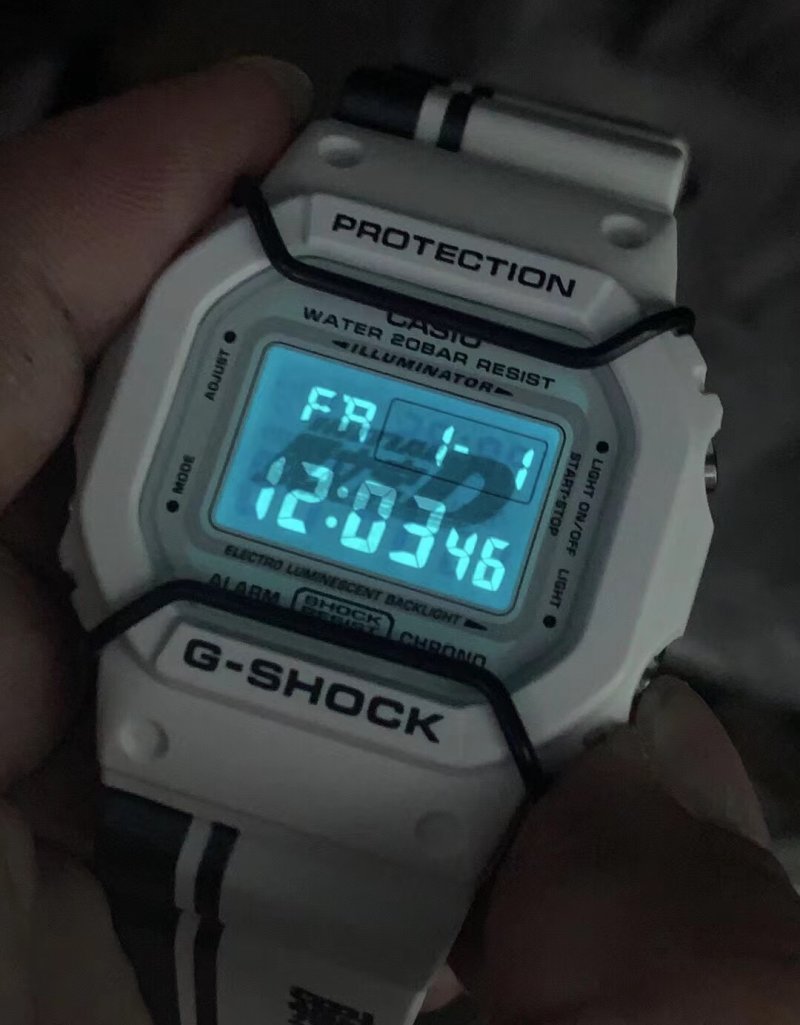 Casio G-Shock DW5600 Initial D Square Digital Watch White view